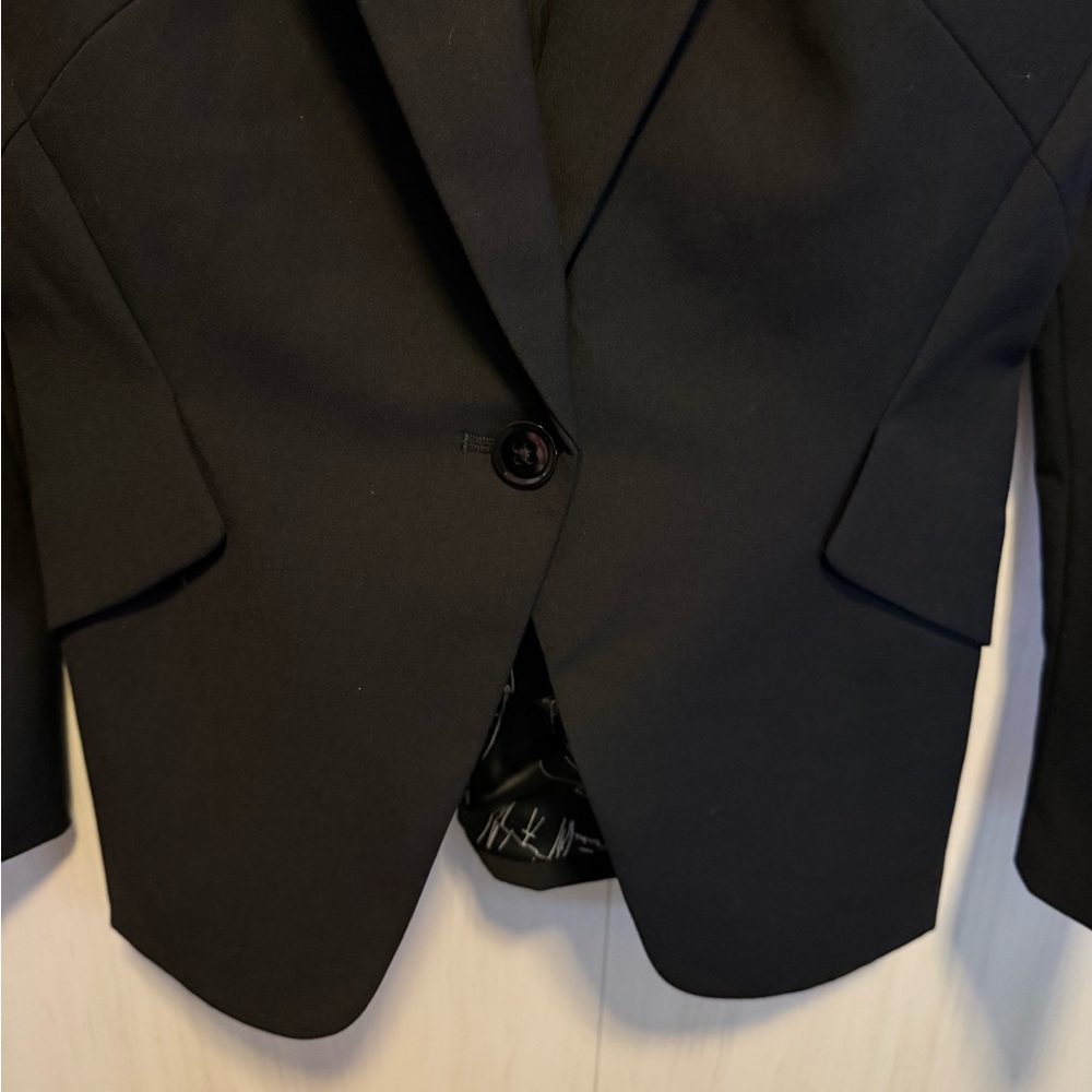White House Black Market Black Tailored Single-Button Blazer Size 4 NWOT - Picture 3 of 6